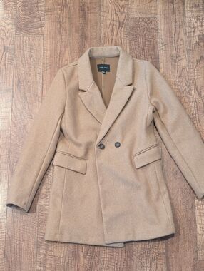 Love Tree Camel Double-Breasted Pea Coat